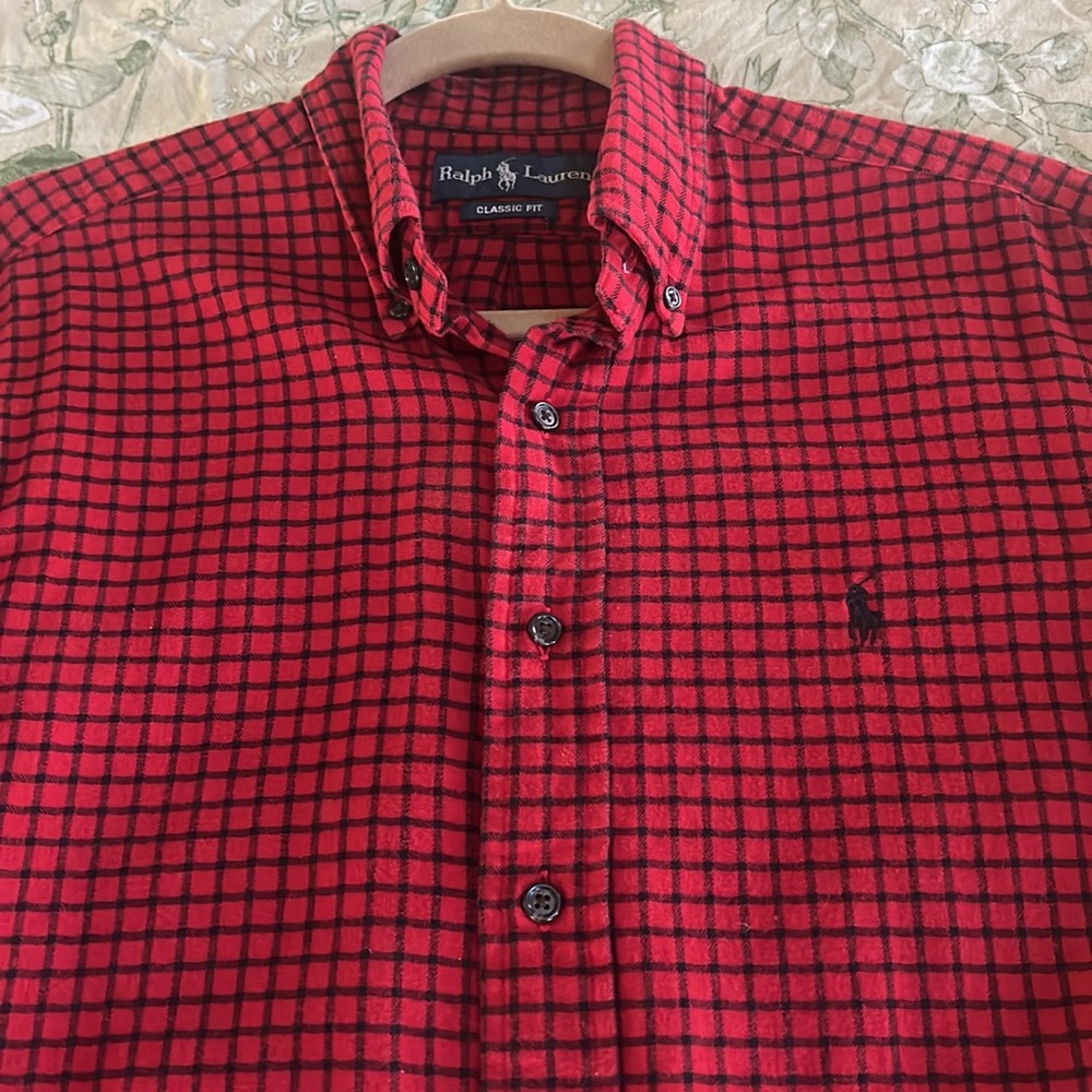 Ralph Lauren, red and black flannel men’s shirt